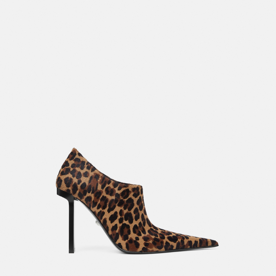 Leopard Slice Ankle Boots 105 mm