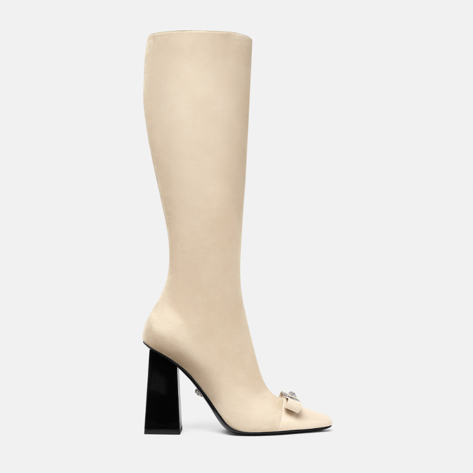 Gianni Ribbon Suede Boots 105 mm
