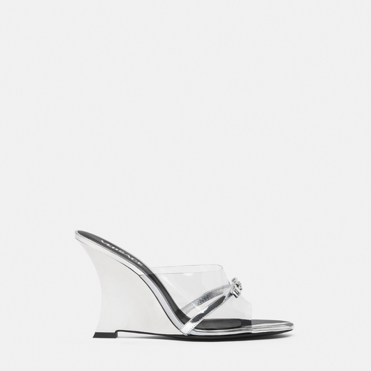 Gianni Ribbon Wedge Mules 95 mm