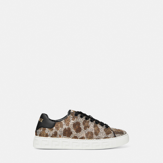 Crystal Leopard Greca Trainers