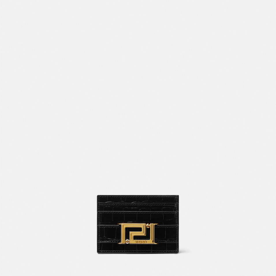 Croc-Effect Greca Goddess Card Holder