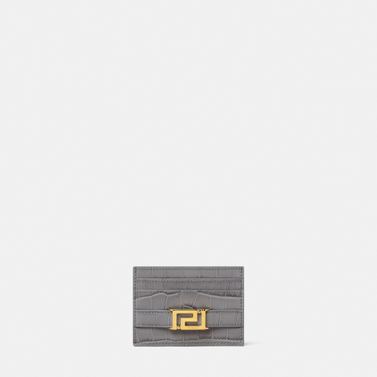 Croc-Effect Greca Goddess Card Holder