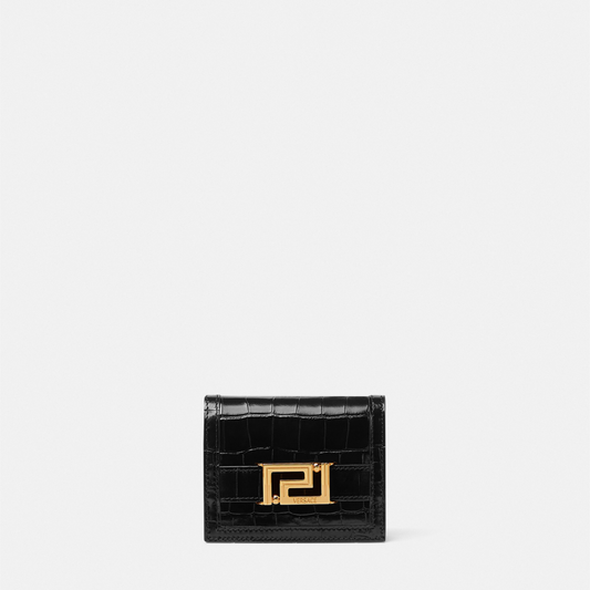 Croc-Effect Greca Goddess Wallet