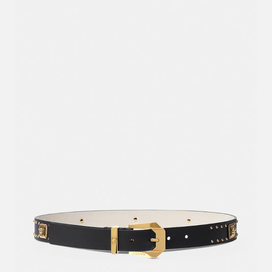 Medusa Heritage Studded Leather Belt 3 cm