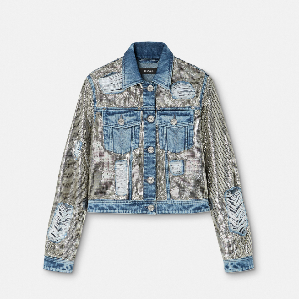 Metal Mesh Denim Jacket