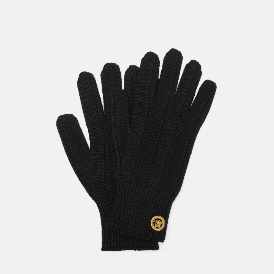 Medusa Ribbed Knit Gloves