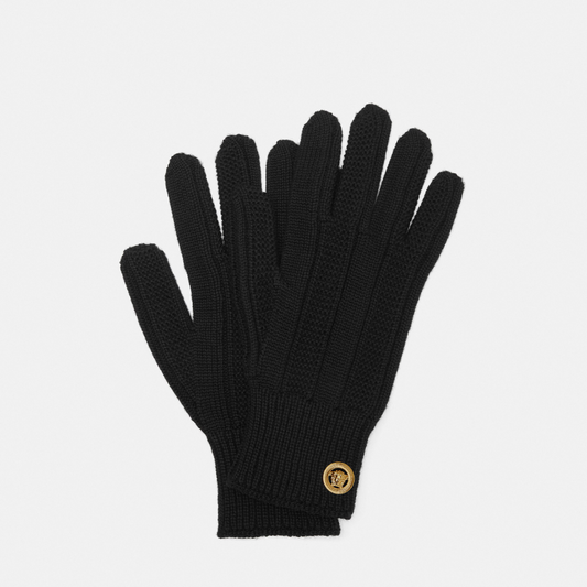 Medusa Ribbed Knit Gloves