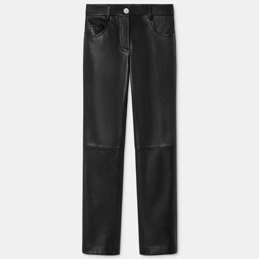 Plongé Leather Crop Straight-Fit Trousers