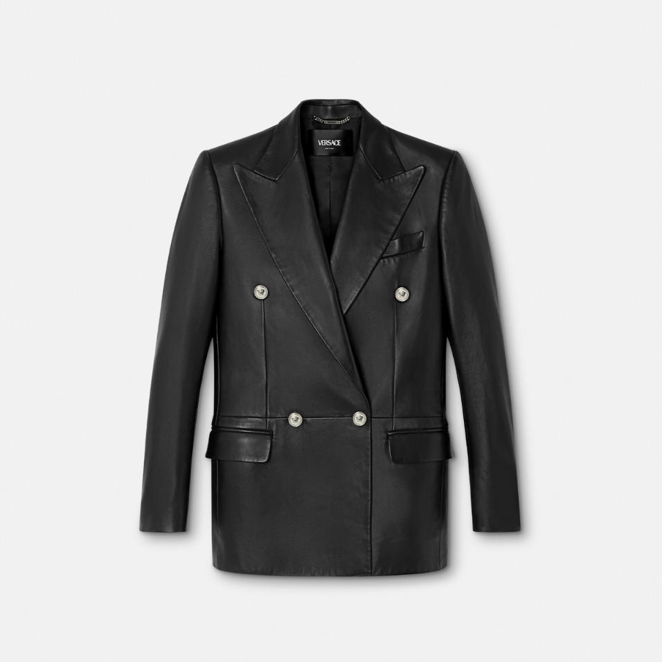 Leather Straight-Fit Masculine Blazer
