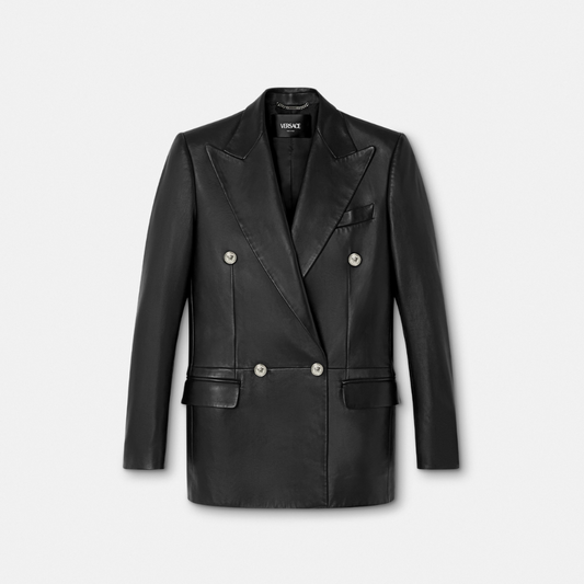 Leather Straight-Fit Masculine Blazer