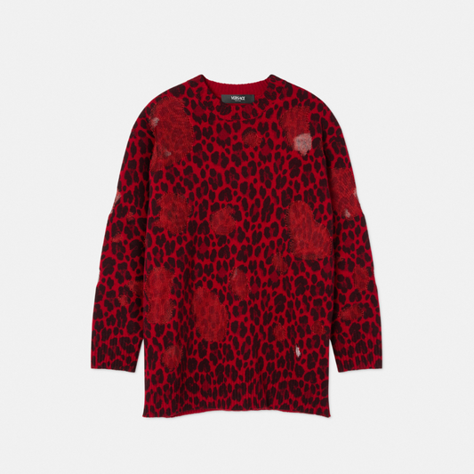 Leopard Intarsia Oversized Jumper