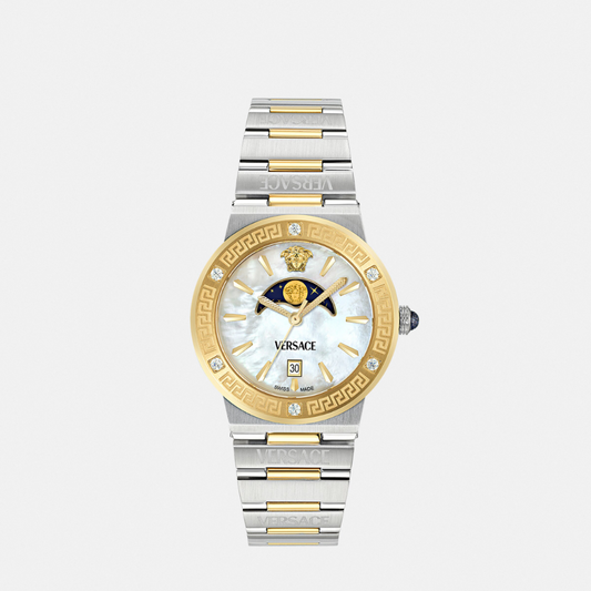 Greca Logo Moonphase Diamond Watch