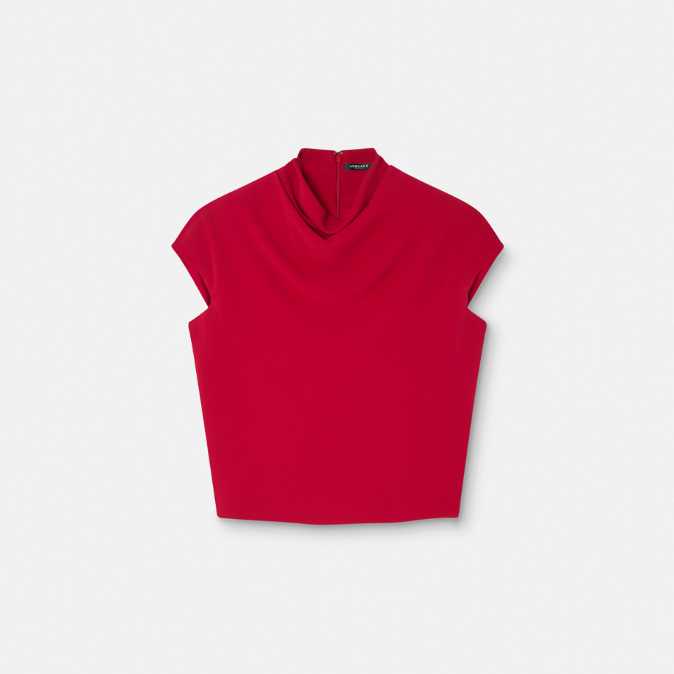 Cady Draped-Neck Top