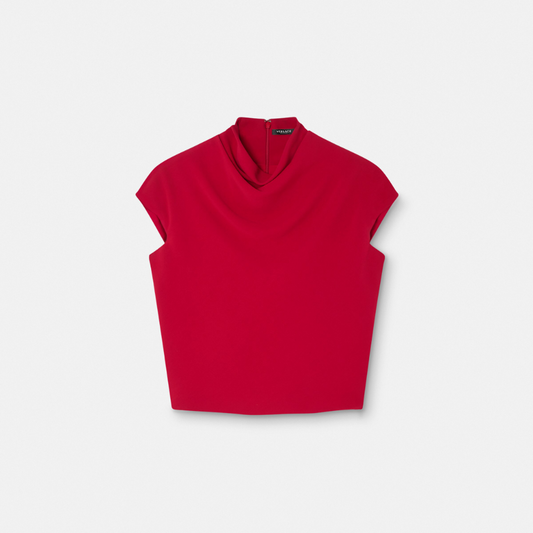 Cady Draped-Neck Top