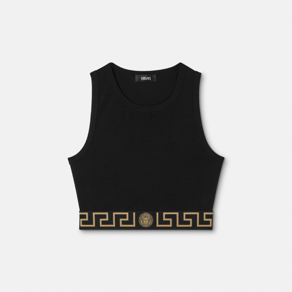 Greca Border Crop Top