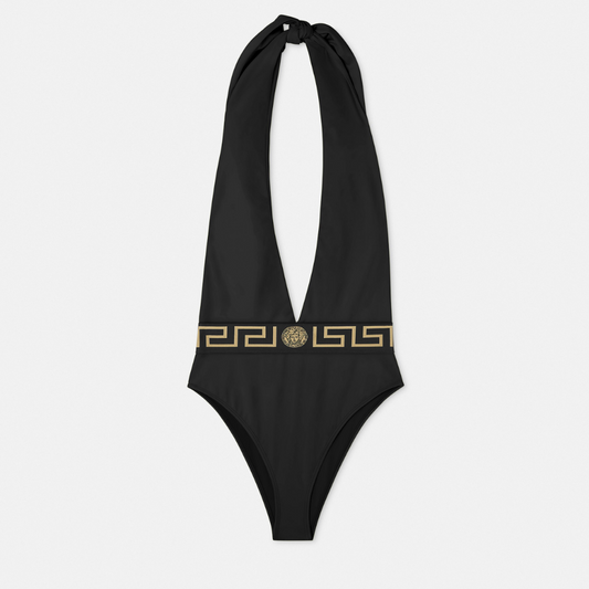 Greca Border One-Piece Swimsuit