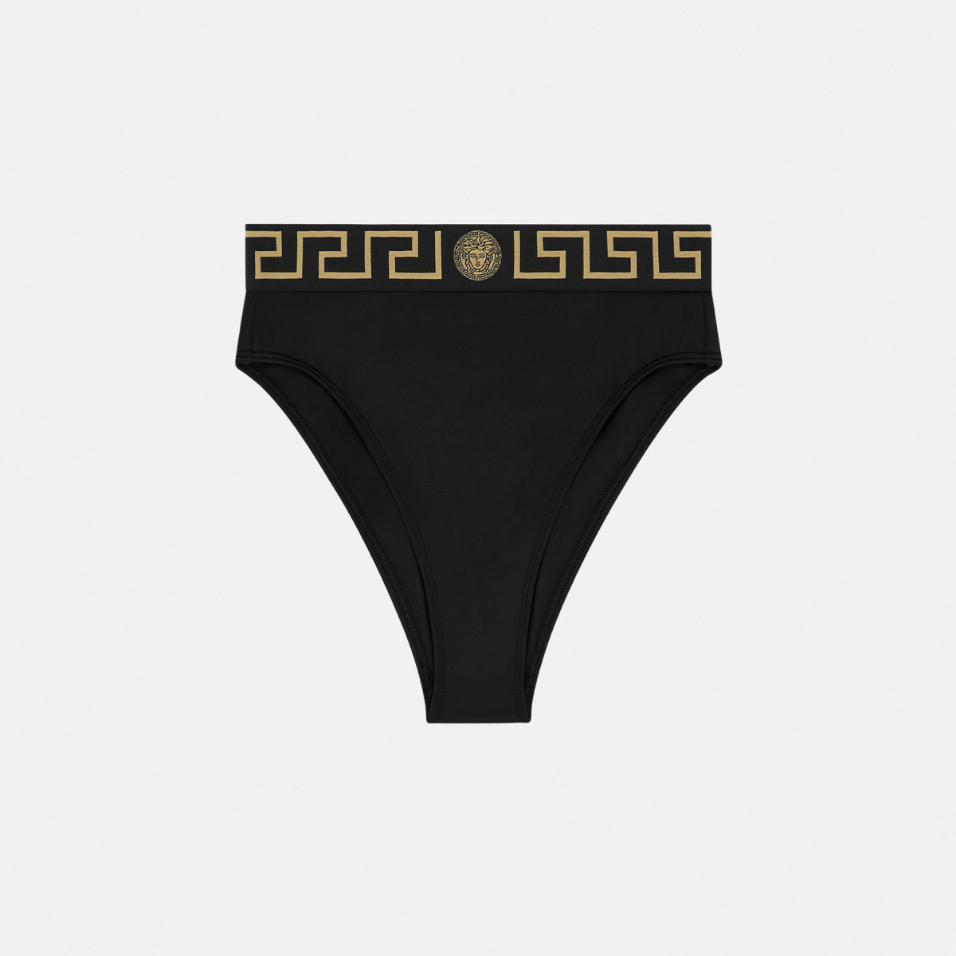 Greca Border High Waist Bikini Bottoms