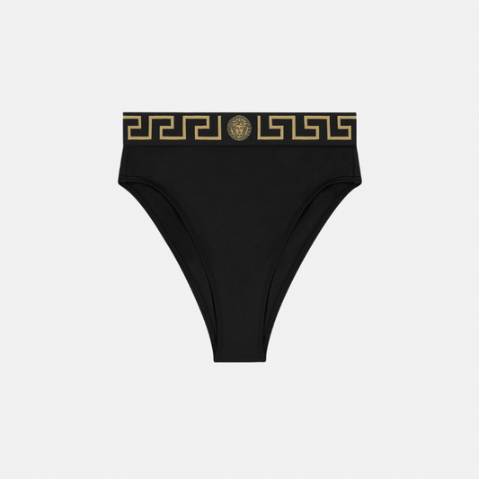 Greca Border High Waist Bikini Bottoms