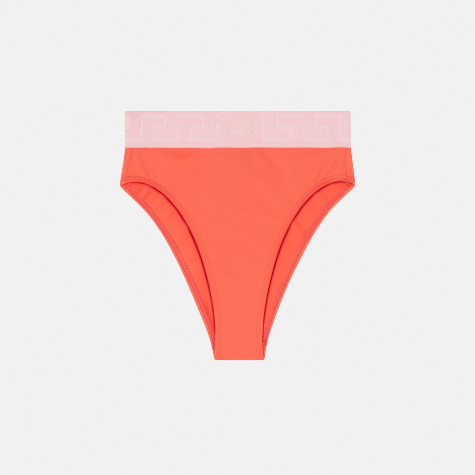 Greca Border High Waist Bikini Bottoms