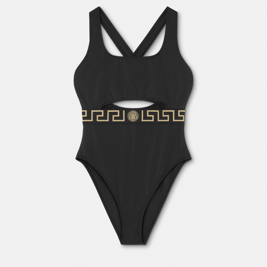 Greca Border One-Piece Swimsuit