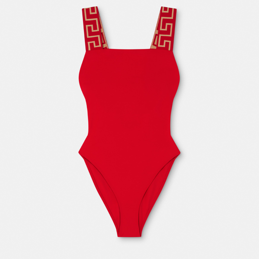 Greca Border One-Piece Swimsuit