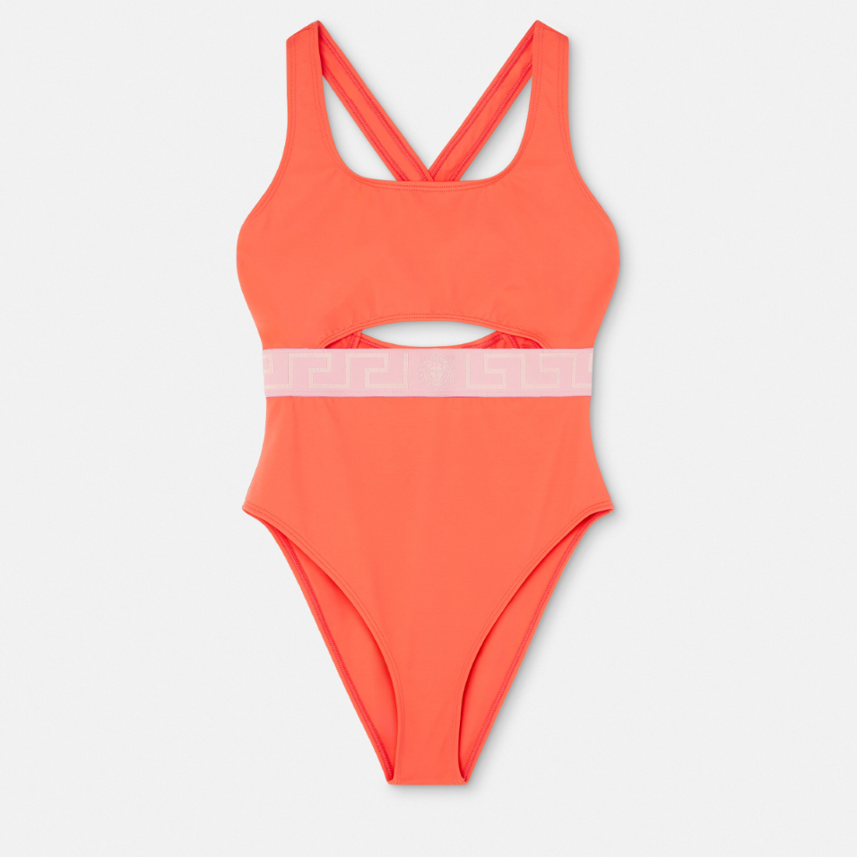Greca Border One-Piece Swimsuit