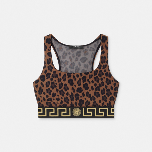Leopard Greca Border Gym Sports Bra