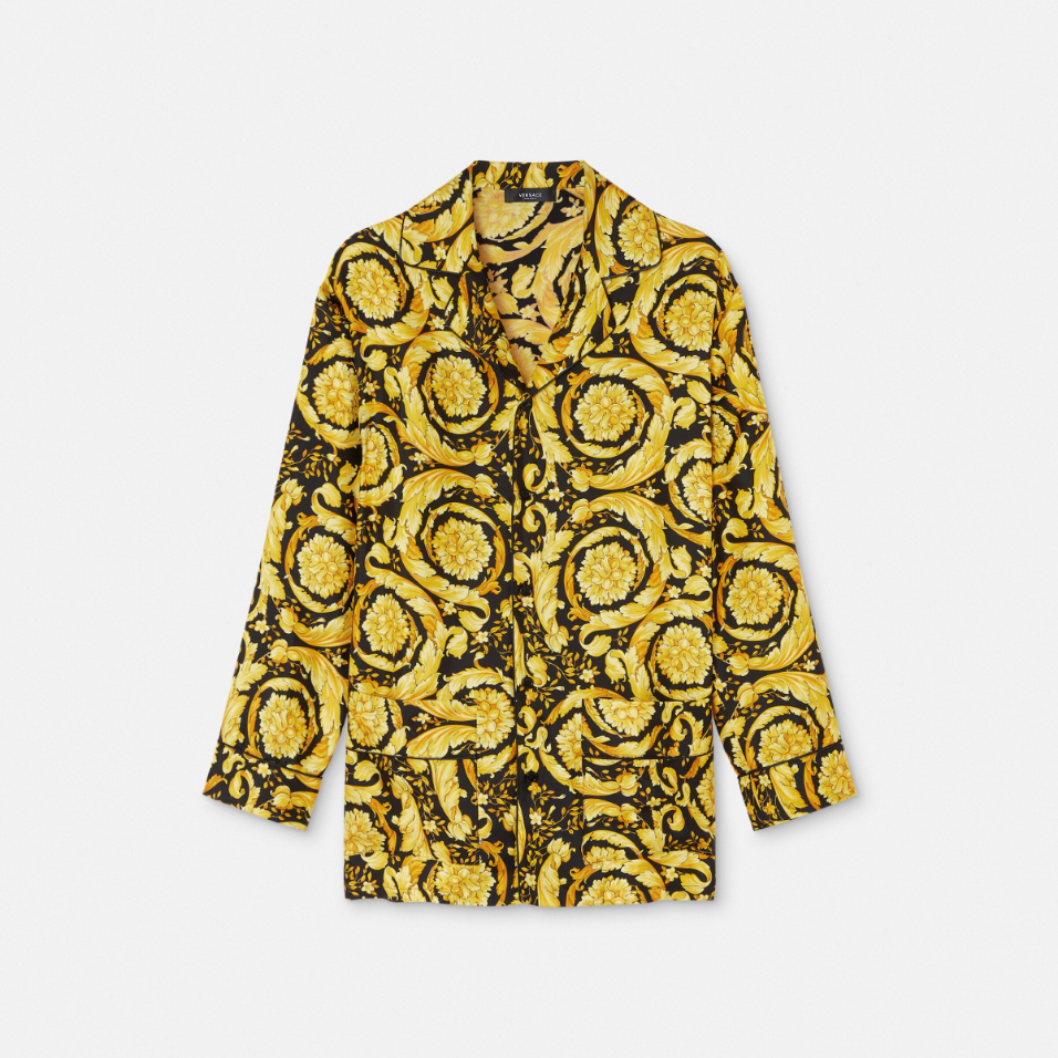 Barocco Print Silk Pyjama Shirt