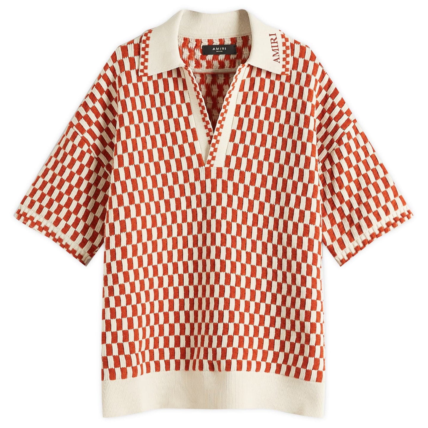 Checkered Oversized Woven Polo