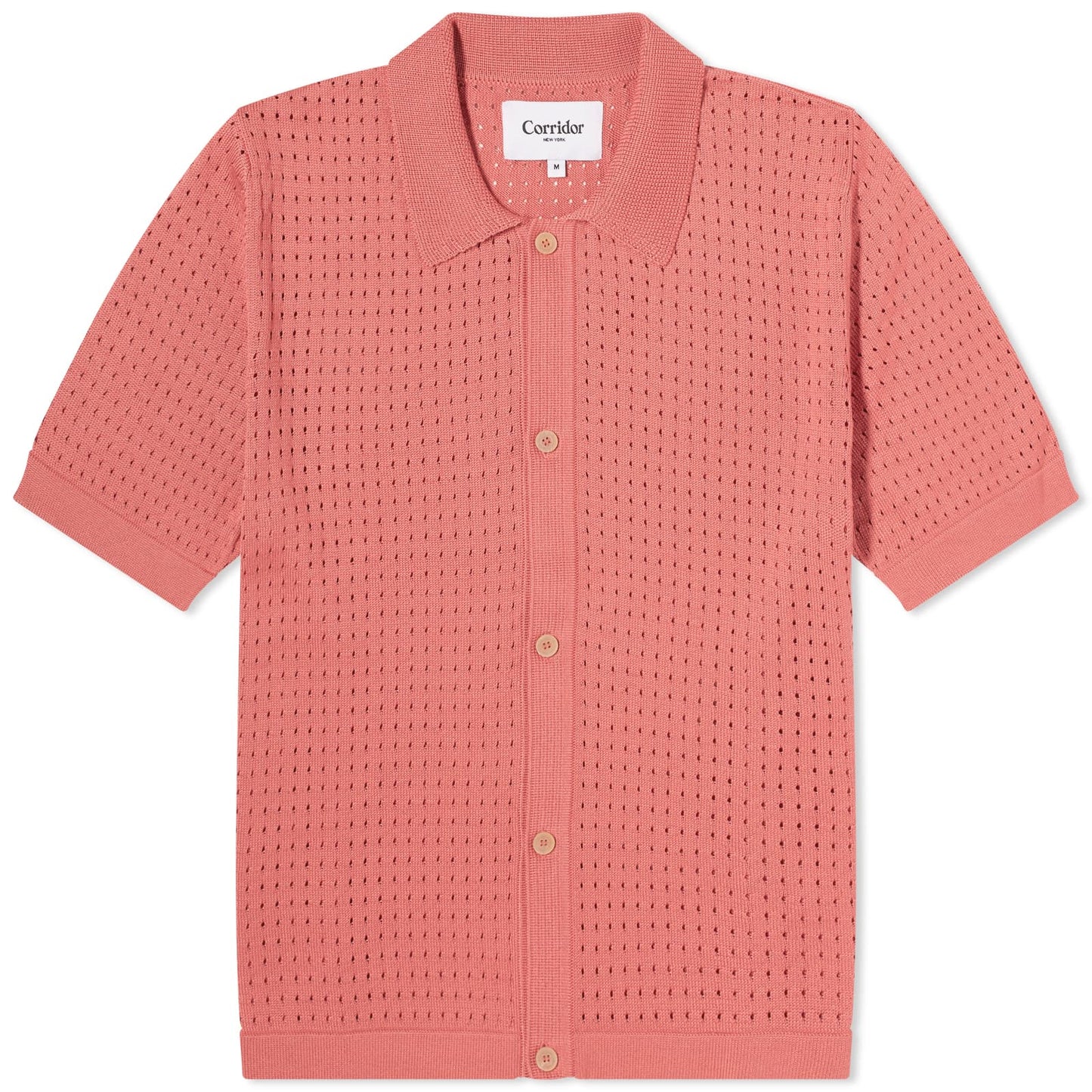 Pointelle Knit Short Sleeve Shirt