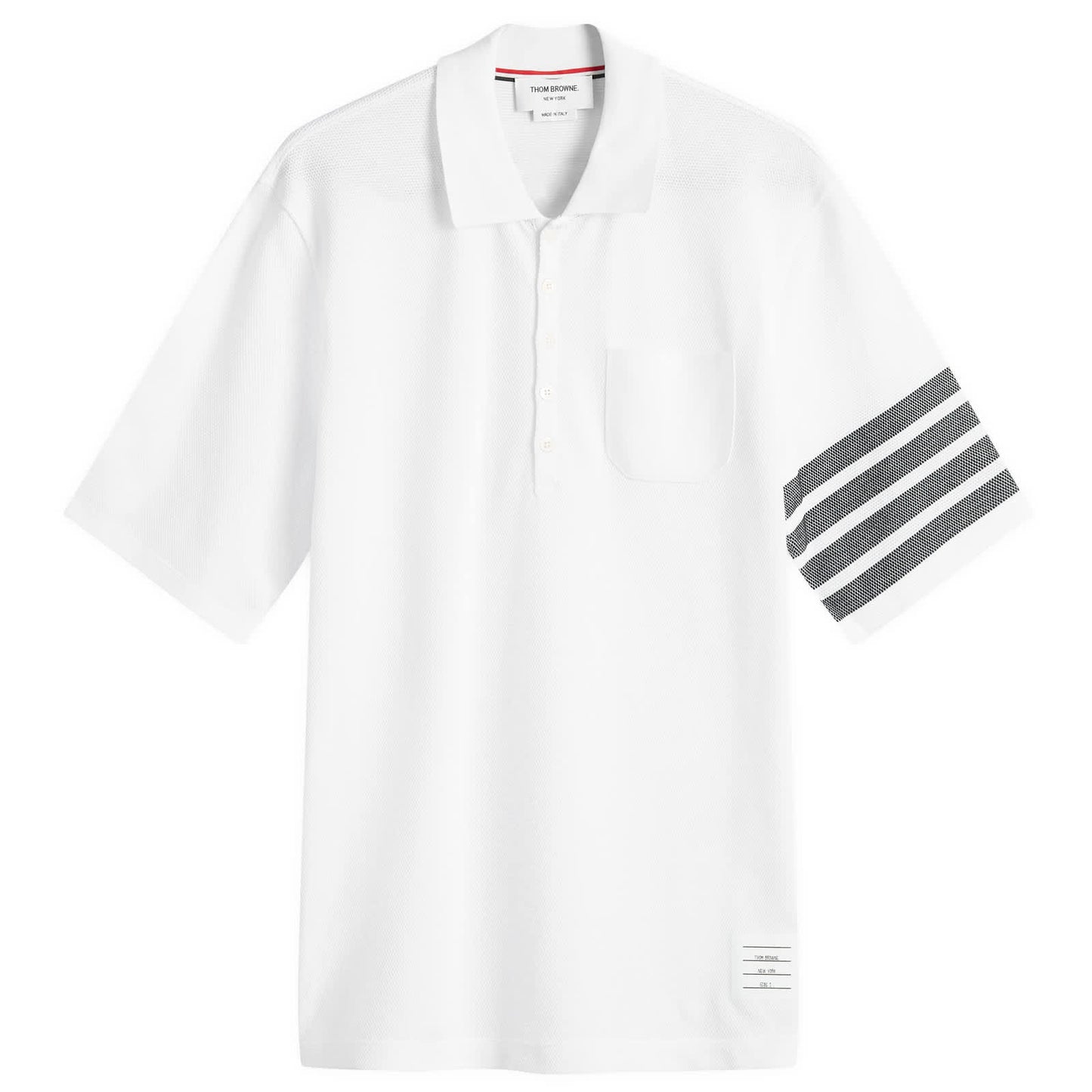 4 Bar Striped Waffle Polo