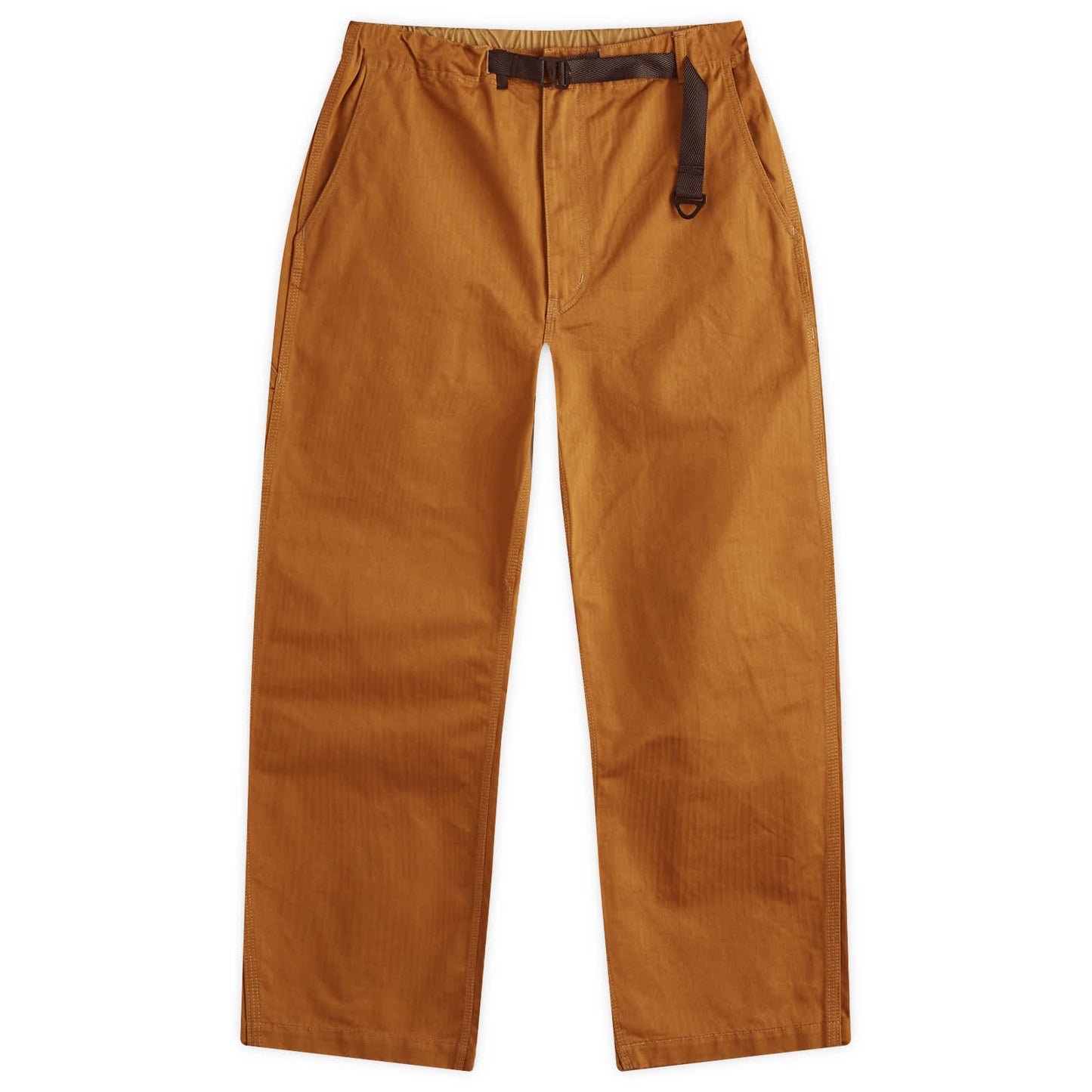 Belted Herringbone Work Trousers