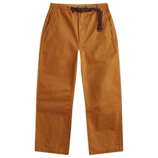Belted Herringbone Work Trousers