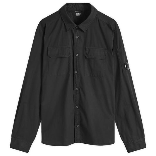 Gabardine Lens Button Overshirt