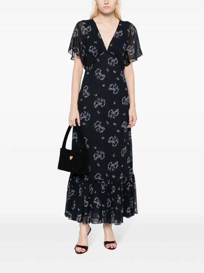 Kover Bow-Print Maxi Dress