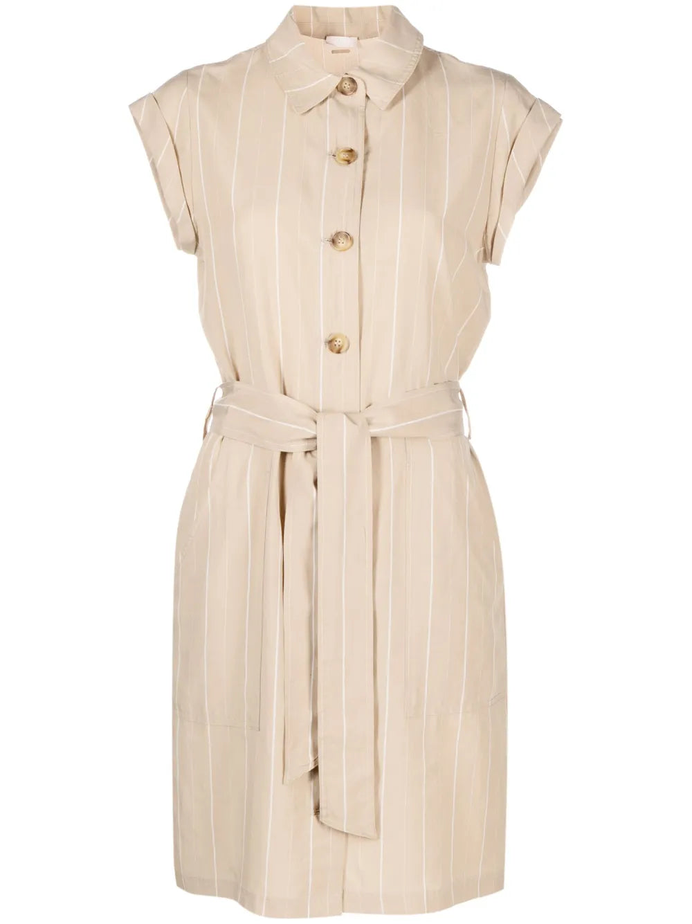 Belted-Waist Shirt Dress