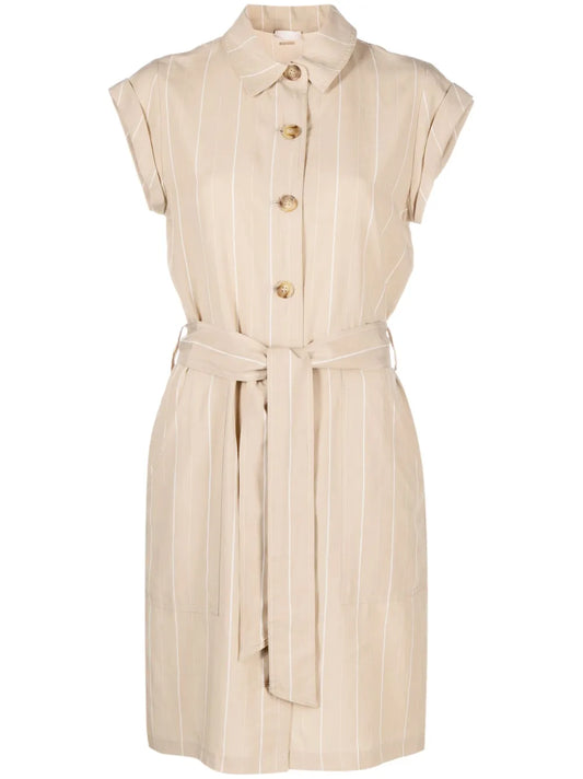 Belted-Waist Shirt Dress