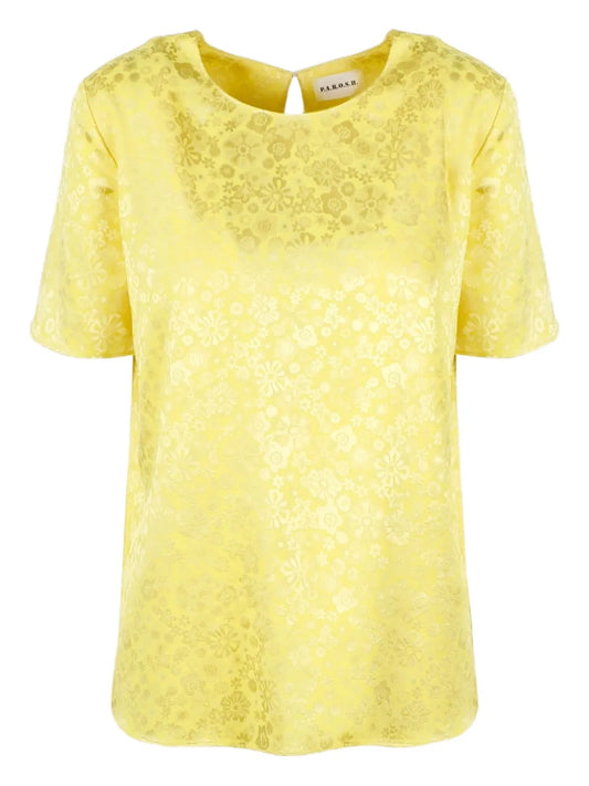 Floral-Motif Blouse