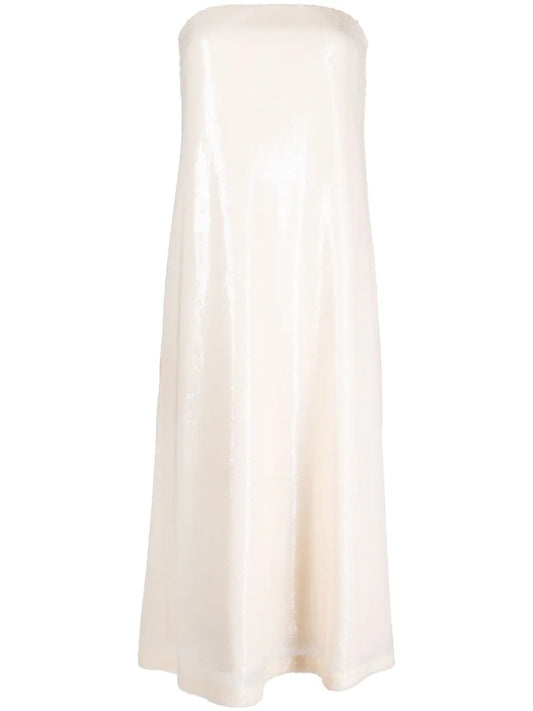 Shimmer Semi-Sheer Midi Dress