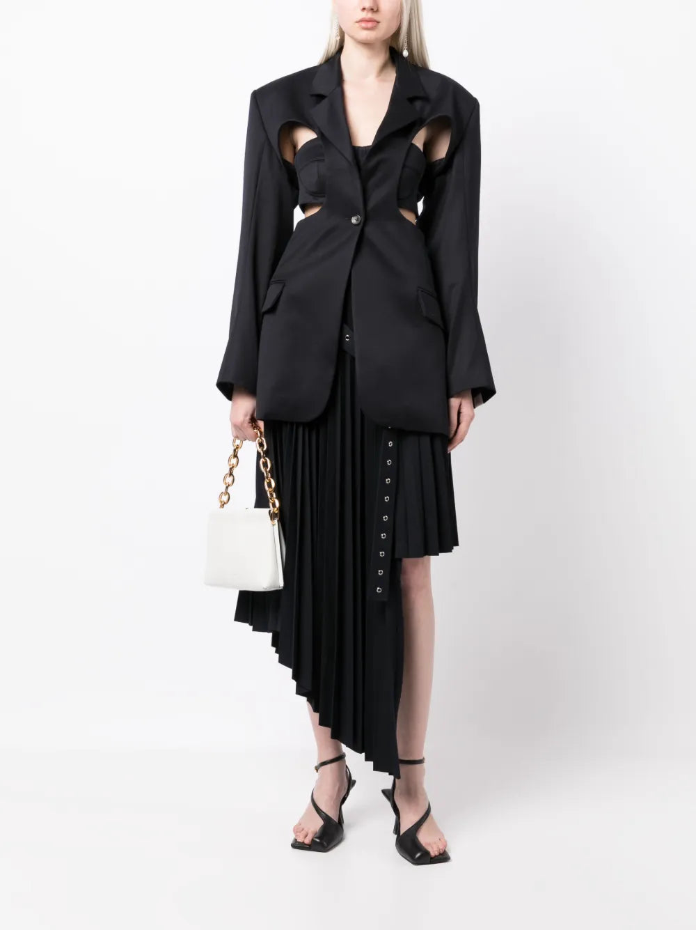Cut-Out Single-Breasted Blazer