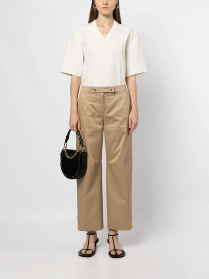 Straight-Leg Cotton Trousers