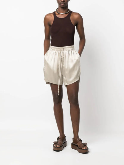 Drawstring Silk Shorts