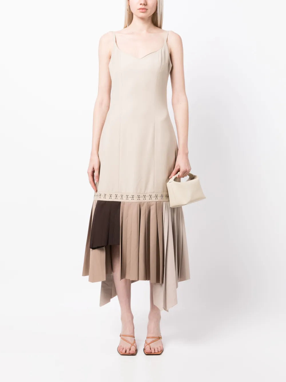 Sleveless Pleated Midi Dress