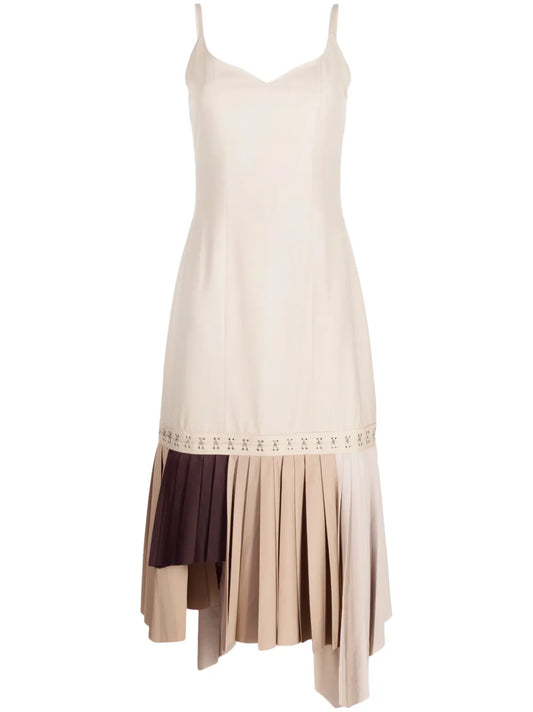 Sleveless Pleated Midi Dress