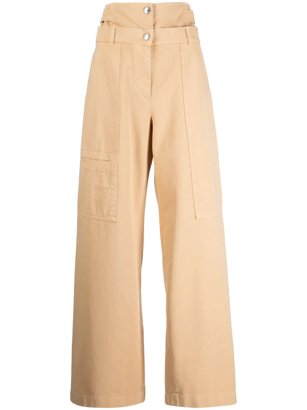 Layered-Waist Tapered Trousers
