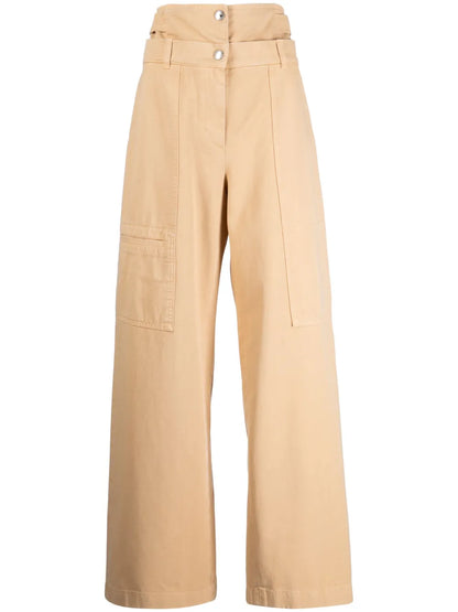Layered-Waist Tapered Trousers