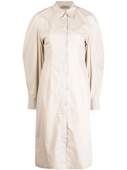 Cut-Out Back Shirt Dress