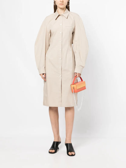 Cut-Out Back Shirt Dress