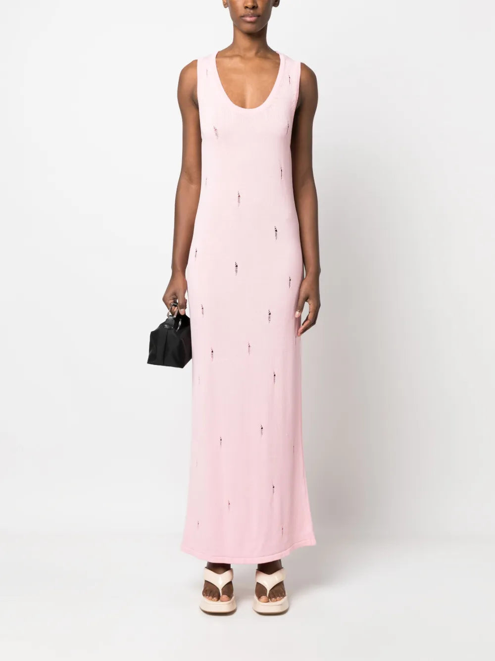 Distressed Knitted Maxi Dress