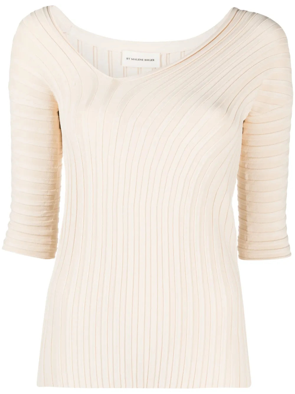 Ribbed-Knit Asymmetric Top